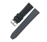 JVEIWAD Universal Silicone Strap 20/22/24/26mm Sport Waterproof Men Double Color Rubber Replacement Bracelet Band Belt Watch Accessories(Black Gray,22mm)
