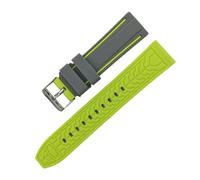 JVEIWAD Universal Silicone Strap 20/22/24/26mm Sport Waterproof Men Double Color Rubber Replacement Bracelet Band Belt Watch Accessories(Gray Lime,22mm)