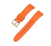JVEIWAD Vulcanized FKM Watch Strap 18-20mm 22mm 24mm Quick Release Fluororubber Watchbands For Men Diving Watch Accessories(Orange gold,24mm)