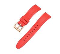 JVEIWAD Vulcanized FKM Watch Strap 18-20mm 22mm 24mm Quick Release Fluororubber Watchbands For Men Diving Watch Accessories(Red gold,24mm)