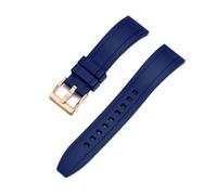 JVEIWAD Vulcanized FKM Watch Strap 18-20mm 22mm 24mm Quick Release Fluororubber Watchbands For Men Diving Watch Accessories(Blue gold,24mm)