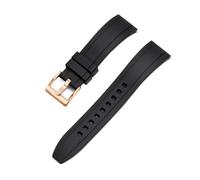 JVEIWAD Vulcanized FKM Watch Strap 18-20mm 22mm 24mm Quick Release Fluororubber Watchbands For Men Diving Watch Accessories(Black gold,24mm)