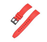 JVEIWAD Vulcanized FKM Watch Strap 18-20mm 22mm 24mm Quick Release Fluororubber Watchbands For Men Diving Watch Accessories(Red black,20mm)