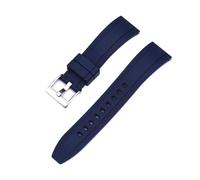 JVEIWAD Vulcanized FKM Watch Strap 18-20mm 22mm 24mm Quick Release Fluororubber Watchbands For Men Diving Watch Accessories(Blue silver,20mm)