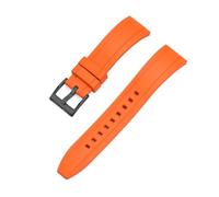 JVEIWAD Vulcanized FKM Watch Strap 18-20mm 22mm 24mm Quick Release Fluororubber Watchbands For Men Diving Watch Accessories(Orange black,20mm)