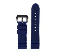 JVEIWAD Watch Accessories Band Compatible With Panerai SUBMERSIBLE PAM 111 441 616 Soft Silicone Rubber 22mm 24mm Men Strap Bracelet(Blue-black,22mm)