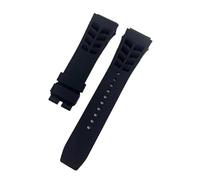 JVEIWAD Watch Accessories Strap Compatible With Richard Mille Silicone Watchband With Protruding Interface 21mm Wide 25mm Raw Ear Bracelet(Black,25mm rosegold buckle)