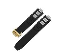 JVEIWAD Watch Band Compatible With Cartier 21Th Century Series White Black Stainless Steel Rubber silicone Watchband Men Women Bracelet 20mm * 10mm(Black gold)