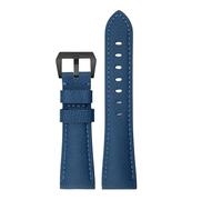 JVEIWAD Watchband Compatible With Panerai PAM01329 01250 01274 LUMINOR DUE 1950 Cowhide Leather Men's Blue Watch Strap Accessories 22mm(Blue black)