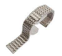 JVEIWAD Watchband Stainless Steel Bracelet 14mm 16mm 18mm 20mm 22mm Men Wristwatch Band Accessories Fold Buckle Watch Strap Compatible With GOLD(Silver,20mm)