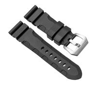 JVEIWAD Watchbands Black Blue Green Orange Silicone Rubber Watchband Men's 22mm 24mm Compatible With Panerai 111 441 386 Sport Soft Strap Free Tools(Black Silver,22mm)