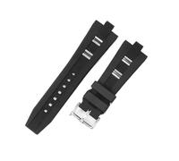JVEIWAD Watches Accessories Rubber Silicone Strap Fitting Compatible With DIAGONO Black Convex Mouth 26x9mm Waterproof Wristband