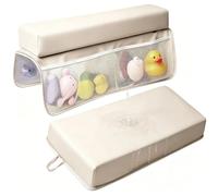 JVEOO Baby Waterproof Vegan Leather Bath Kneeler and Elbow Rest Pad Set