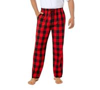Jveyvth Mens Pyjama Pants 100% Cotton Plaid Sleep & Lounge Pants, PJ Bottoms with Pockets and Button Fly