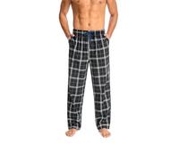 Jveyvth Mens Pyjama Pants 100% Cotton Plaid Sleep & Lounge Pants, PJ Bottoms with Pockets and Button Fly