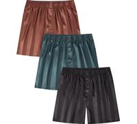Jveyvth Satin Boxer Shorts Men Silk Feeling Boxers for Men with Button Fly