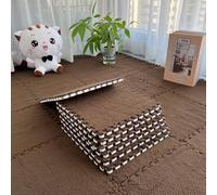 JvFbjLF 10pcs 60x60x1cm Thickened Interlocking Floor Mats Large Size Plush Foam Puzzle Carpet Squares Soft Fluffy Floor Tiles(Dark Curry)