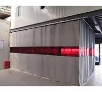 JvFbjLF Fibreglass Blanket With Vision Panels, 20mils Flame-retardant Welded Door Curtains For Warehouses, Maintenance Workshops, Work Areas(1.8x2.5m/6x8.3ft)