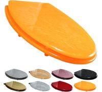 JvFbjLF Heavy-Duty Shiny Toilet Seat - Soft-Close Quick-Release Design(Orange)