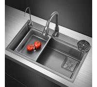 JvFbjLF Rain Dance Waterfall-Style Domestic Sink Set With Pull-Out Tap(60 * 45 * 22cm)