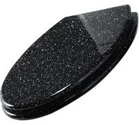 JvFbjLF Shiny Heavy-duty Toilet Seat With Soft-close Quick-release Mechanism And Dual-direction Elliptical Locking Design(Schwarz)