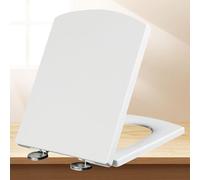 JvFbjLF Soft-close Square Toilet Seat With Lid, Top-mounted Fixed Design(37 * 47cm)
