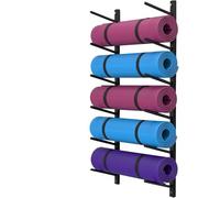 JvFbjLF Yoga Mat Weight Rack Wall Mount, Gym Workout Foam Roller Storage Rack Towel Organizer Stand