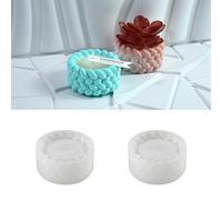 JVHLOV 2 Pack Silicone Candle Holder Moulds, Tea Light Holder Mould, Flower Pot Silicone Mould, DIY Resin Mould for Making Candles and Concrete Casting