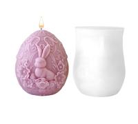 JVHLOV Easter Egg Rabbit Candle Silicone Mould - 3D Rabbit Candle Mould for Candle, Wax & Soap Making, DIY Decoration (Sitting Bunny Figurine)