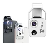 Jvhoo Nanozoom 200x Macro Zoom Lens, CPL Lens, LED Light, Universal Clip (White)