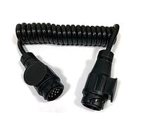 JVJ 13 Pin3.0m 300cm Coiled Extension Cable Trailer Cable Lead Adapter 12V Towing Harness Male to Male for Truck & Motorhome Trailer Boat Trailer Tractor