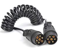 JVJ 2.0m 7Pin Trailer Extension Cable Lead Adapter with Trailer Plug Light Board Towing Socket Connector, Towing Caravan Truck Electrical Wiring Cable Connector Round
