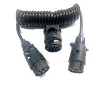 JVJ 3.0m 7 to 7 Pin Extension Lead With Extra 7 to 13 Pin Trailer Adapter Converter Light Board Cable Wiring Connector - 12V Plug Socket for Boat, Car, Tractor, Caravan,Electrics