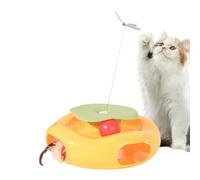 Jvjggag Automatic Cat Toy, Interactive Kitten Teaser, Electric Flutter Toy, Quiet Motor Action, Hands-Free Entertainment, Living Room Balcony Home Use, 9.45x8.66x8.66 Inches White 1 Piece