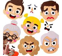 Jvjggag Emotional Making Faces Kit, Multiplayer Emoticon Game, Social Emotional Learning Toy, Felt Emoticon Kit, Social Emotional Toy, Making Faces Game, Emoticon Kit for Park, Emotion Learning Toy
