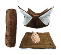 Jvjggag Ferret Hammock,Plush Nest Cave Tunnel | Small Animal House,for Sleeping Resting Hiding Playing Climbing Ferret Hamster Cage Winter