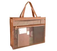 Jvjggag Mesh Art Supply Bag, 17 x 13 x 4.4 Inch Clear Art Storage Bag with Handle and Zipper, A3 Tote Bag for Posters, Painting, Teaching Materials, and Art Work, Portable Organizer for Art Supplies