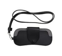 Jvjggag Sunglasses Pouch, Sunglasses Bag, Eyewear Sleeve Organizer Case, PU Leather with Lanyard for Outdoor Activities, Hiking, Camping, Travel, Carrying, 6.5x2.95x0.39 Inches, 1 Piece