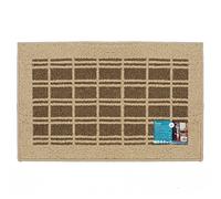 JVL 01-856BE-BR Treviso Backed Machine Washable Entrance Door Mat, Polypropylene/Latex, Beige/Brown, 50 x 80 x 1.2 cm