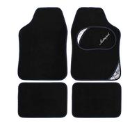 JVL 01-930BL Universal PVC Backed Carpet Car Mat Motorsport Set, Black/Blue, 4 Pieces