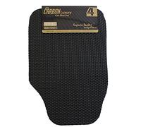 Carbon Luxury Rubber Car Mat Set JVL Black 45cm x 70cm