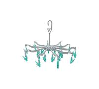 10 Arm Folding Sock Dryer Complete with 20-Piece Pegs - Grey