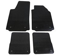 JVL 1005R Fully Tailored Rubber Car Mats with 8 Clips, Black, Set of 4