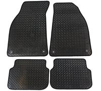 JVL 1013R Fully Tailored Rubber Car Mats with 4 Clips, Black, Set of 4