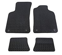 JVL 1019R Fully Tailored Rubber Car Mats with 4 Clips, Black, Set of 4