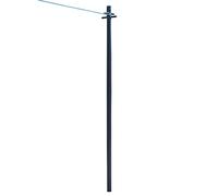 JVL 11-034 Clothes Pole Post with Washing Line and Ground Socket, Heavy Duty, Dark Grey Teal, Pack of 1