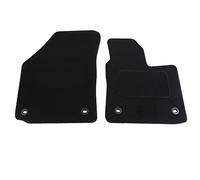 JVL 1423 Fully Tailored 2-Piece Car Mat Set with 4 Oval Clips - Black
