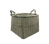 Antique Wash Square Log Basket