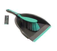 Rubber Grip Dustpan and Bristle Brush Set JVL Grey 1 Pack