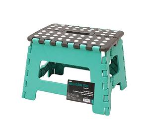 JVL 20-080TQ Small Folding Step Stool, Turquoise/Grey,